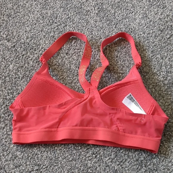 Pink Sports Bra with Gold Lettering - Picture 2 of 8